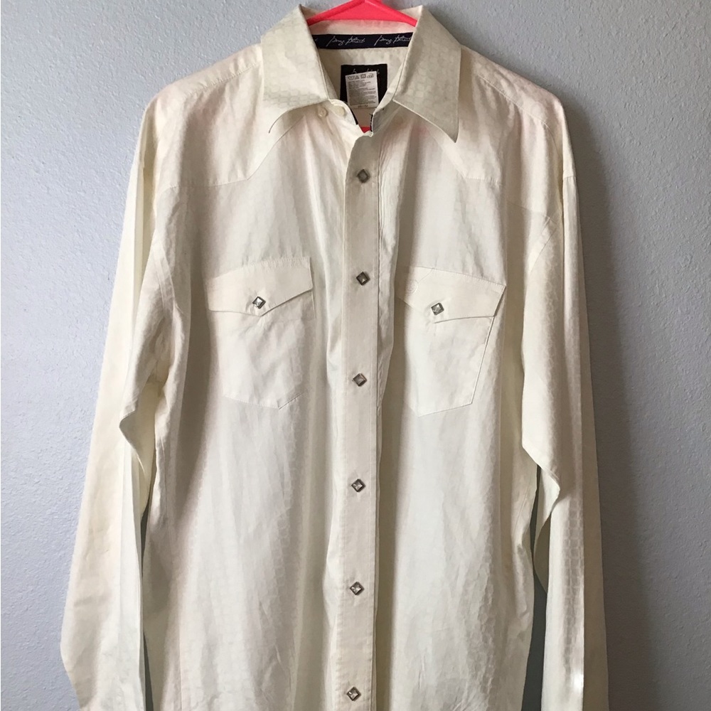 Wrangler Western Shirt Men's Size XL Cream long sleeve George Strait Festival